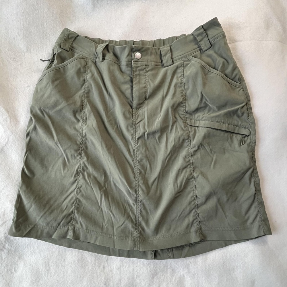 Duluth‎ Trading Skort Womens 16 Green Nylon Stretch Quick Dry Hiking Outdoor